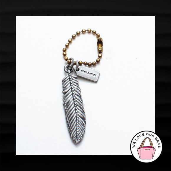 Coach Accessories - RARE! NEW! COACH SILVER & GOLD METAL FEATHER BAG CHARM KEY FOB KEYCHAIN HANG TAG